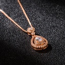 Korean version necklace full diamond water drop pendant fashion clavicle chain necklace wedding jewelrypicture9