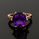round zircon amethyst open sixclaw zirconset purple diamond ring simplepicture8
