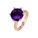 round zircon amethyst open sixclaw zirconset purple diamond ring simplepicture7