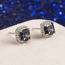 square colorful stone earrings classic diamond fourclaw earrings fashion jewelrypicture8