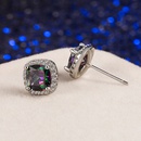 square colorful stone earrings classic diamond fourclaw earrings fashion jewelrypicture9