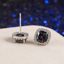 square colorful stone earrings classic diamond fourclaw earrings fashion jewelrypicture10