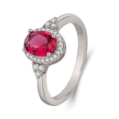 European and American style diamond zircon ruby ring fashion jewelry