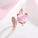Korean sweet micro diamond fox hibiscus stone cute animal ring niche hand jewelrypicture10
