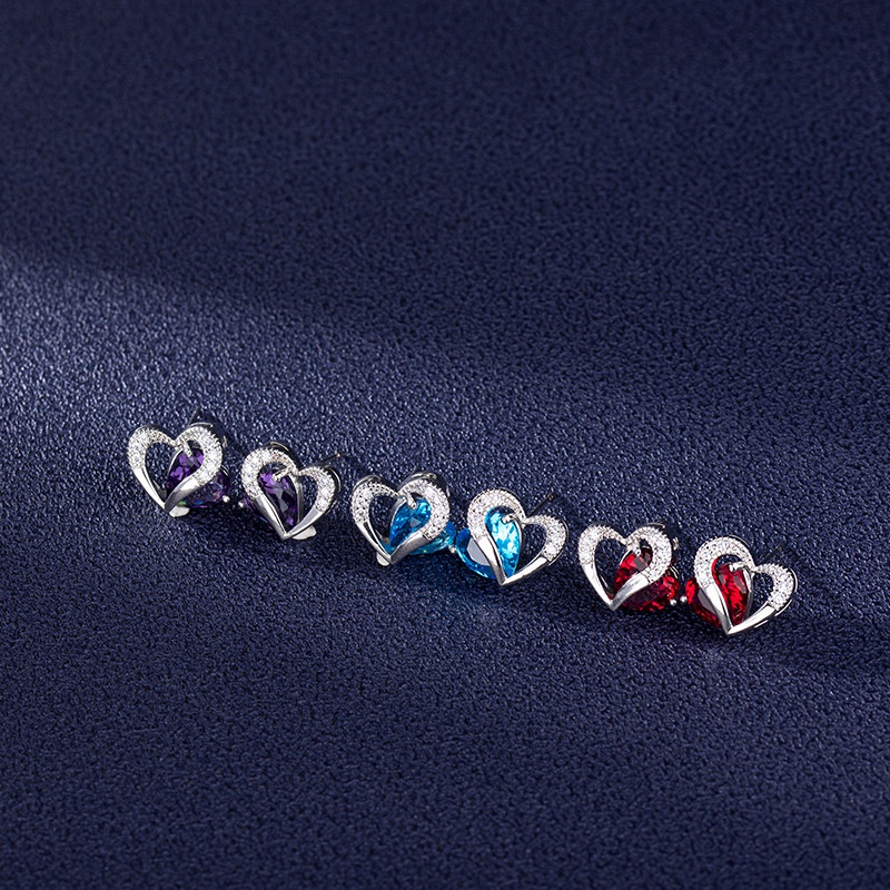 diamond heartshaped earrings fashion love earrings personalized jewelry