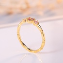 heartshaped red corundum European and American gold color diamond red corundum ring fashion jewelrypicture11