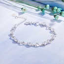 bracelet en cuivre coeur diamant bleu incrust de zircons design en forme de coeurpicture8