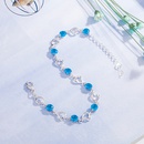 bracelet en cuivre coeur diamant bleu incrust de zircons design en forme de coeurpicture10