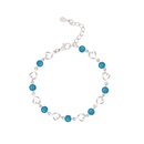 bracelet en cuivre coeur diamant bleu incrust de zircons design en forme de coeurpicture11