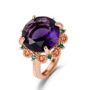 hollow amethyst European and American inlaid emerald amethyst ring fashion jewelrypicture7