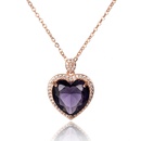 Korean fashion heartshaped amethyst pendant full diamond love heart pendant necklace simple jewelrypicture11