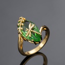 European and American crossborder green new dragonfly olive emerald ring fashion jewelrypicture8