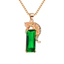 Inlaid Emerald Golden Leopard Pendant Retro Emerald Necklace Jewelrypicture11