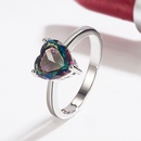 heartshaped colorful zircon European and American fashion heart color ringpicture11