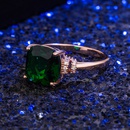 shaped emerald European and American crossborder rose gold emerald ring fashion jewelrypicture10