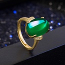 Retro ethnic green agate ancient gold green chalcedony ancient gold ring simple fashionpicture9