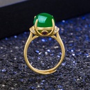 Retro ethnic green agate ancient gold green chalcedony ancient gold ring simple fashionpicture10
