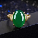 Retro ethnic green agate ancient gold green chalcedony ancient gold ring simple fashionpicture11