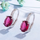 fashion oval rose red earrings ear buckle women copper zircon earrings fashion jewelrypicture8