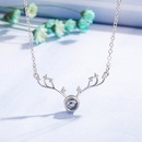 100 languages I love you diamond elk necklace projection antler pendant clavicle chainpicture8