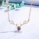 100 languages I love you diamond elk necklace projection antler pendant clavicle chainpicture10