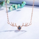 100 languages I love you antler necklace projection elk pendant clavicle chain jewelrypicture9