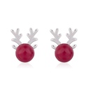 Korean style elk antler earrings inlaid pomegranate red antler earrings red beads earrings jewelrypicture11