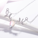 Korean moonstone small antler necklace colorful moonlight antler clavicle chain jewelrypicture7
