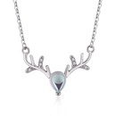 Korean moonstone small antler necklace colorful moonlight antler clavicle chain jewelrypicture10