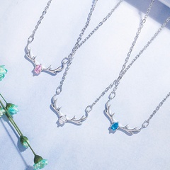 Korean version of elk antler pendant simple antler necklace clavicle chain jewelry