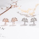 Korean version of cute silverplated tree of life earrings plant full of diamonds tree of life earringspicture7
