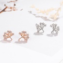 Korean version of cute silverplated tree of life earrings plant full of diamonds tree of life earringspicture8