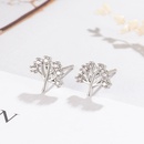 Korean version of cute silverplated tree of life earrings plant full of diamonds tree of life earringspicture9