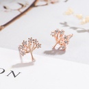 Korean version of cute silverplated tree of life earrings plant full of diamonds tree of life earringspicture10