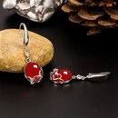 Retro ethnic green chalcedony earrings red agate earrings long hollow earrings wedding temperament earringspicture9