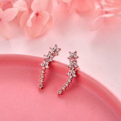 Korean fashion diamond gold star zircon copper earrings wholesale