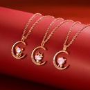 Korean version of hibiscus stone zodiac pendant diamond necklace pendant fashion accessoriespicture23