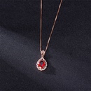 Korean version temperament flowershaped ruby pendant microinlaid pendant niche design clavicle chain necklacepicture7