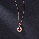 Korean version temperament flowershaped ruby pendant microinlaid pendant niche design clavicle chain necklacepicture9