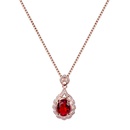 Korean version temperament flowershaped ruby pendant microinlaid pendant niche design clavicle chain necklacepicture11