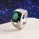 zircon emerald ring European and American fashion open blue crystal ring jewelrypicture7