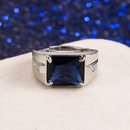 zircon emerald ring European and American fashion open blue crystal ring jewelrypicture8