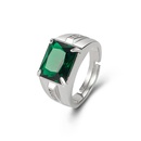 zircon emerald ring European and American fashion open blue crystal ring jewelrypicture11