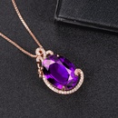 diamondstudded purple rhinestone pendant full diamond pendant necklace fashion jewelrypicture8