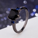 heartshaped black European and American simulation diamond heartshaped ring fashion jewelrypicture7