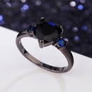 heartshaped black European and American simulation diamond heartshaped ring fashion jewelrypicture8