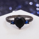 heartshaped black European and American simulation diamond heartshaped ring fashion jewelrypicture9