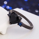 heartshaped black European and American simulation diamond heartshaped ring fashion jewelrypicture10