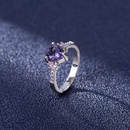 zircon heartshaped amethyst ring European fashion purple zircon ring jewelrypicture7