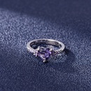 zircon heartshaped amethyst ring European fashion purple zircon ring jewelrypicture8